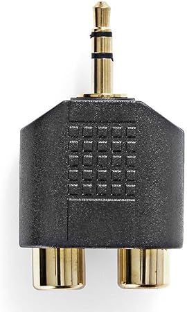 ADAPTADOR JACK 3,5 mm MACHO A 2 RCA HEMBRA