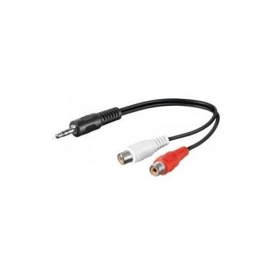 CONEXION JACK 3,5 ESTEREO MACHO A 2 RCA HEMBRA 0,20 MTS.
