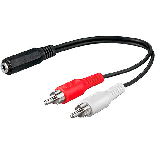 CONEXION JACK H. 3,5 MM A 2RCA M. 0,20M