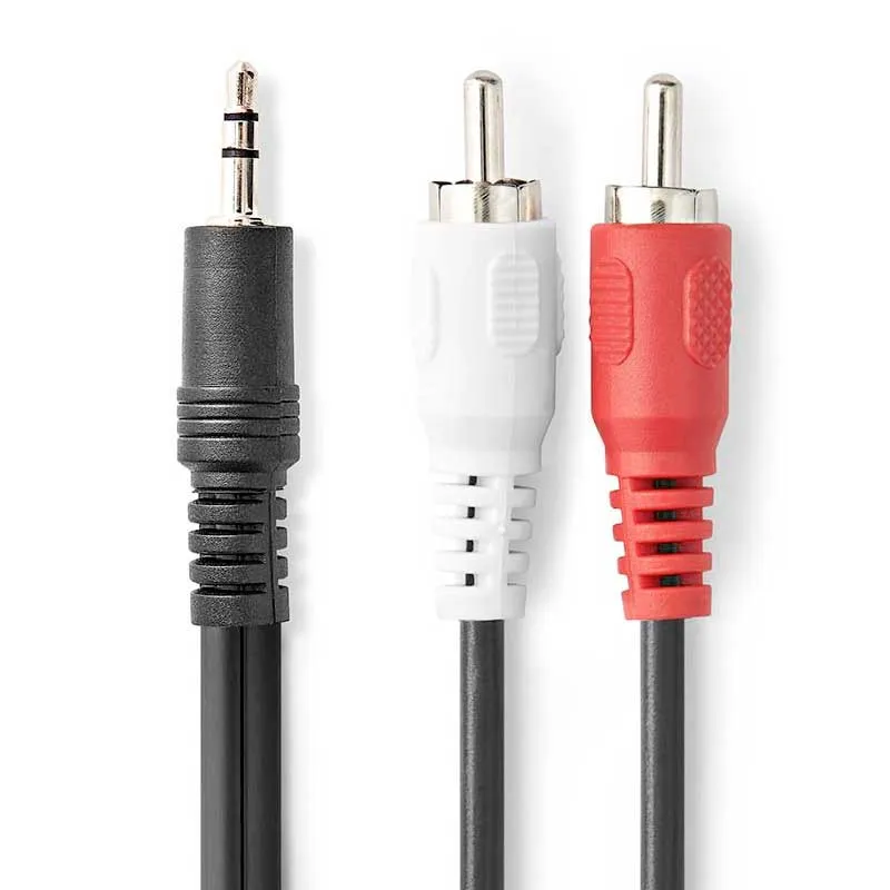 CONEXION JACK 3,5 A 2 RCA MACHO 2,5 MTS.